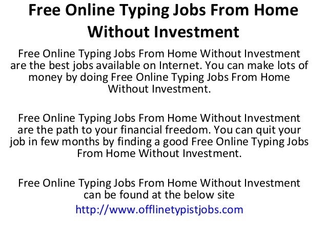 typing jobs in bangalore from home without investment